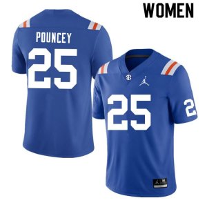 Women's Florida Gators #25 Ethan Pouncey NCAA Nike Blue Throwback Authentic Stitched College Football Jersey GYN2562YD